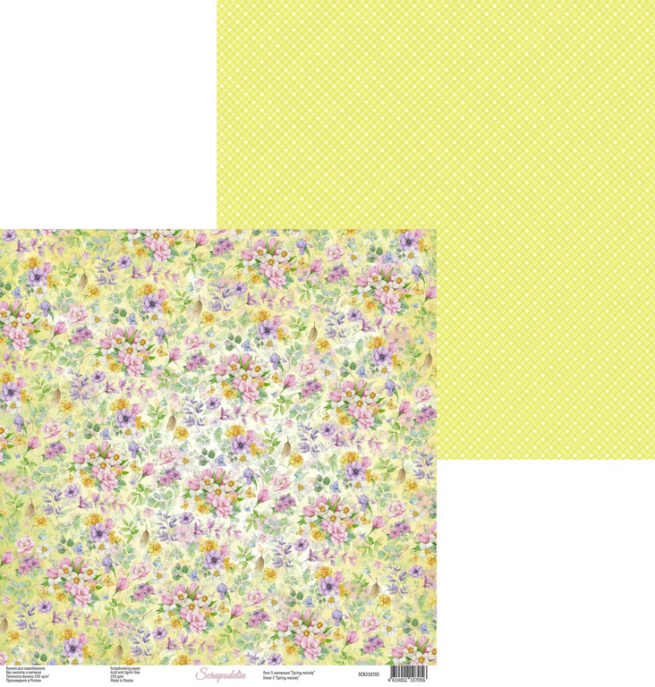 Бумага Scrapodelie "Spring Melody" Лист 3 (SCR39)