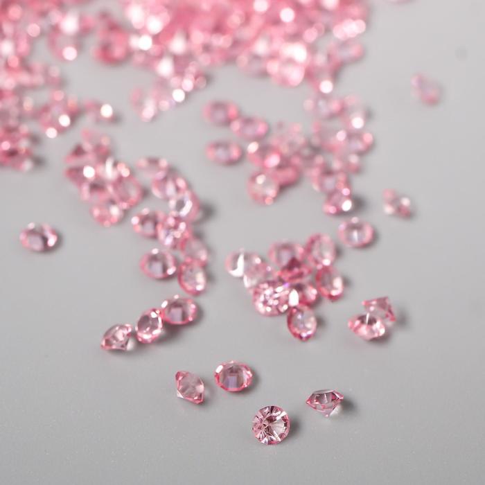 Кристаллы для шейкера и декора 3 мм Розовые 20гр