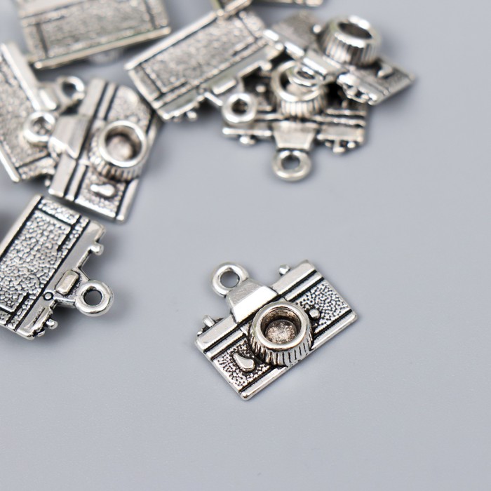 Подвеска металлическая "Фотоаппарат 2" Серебряный (231)