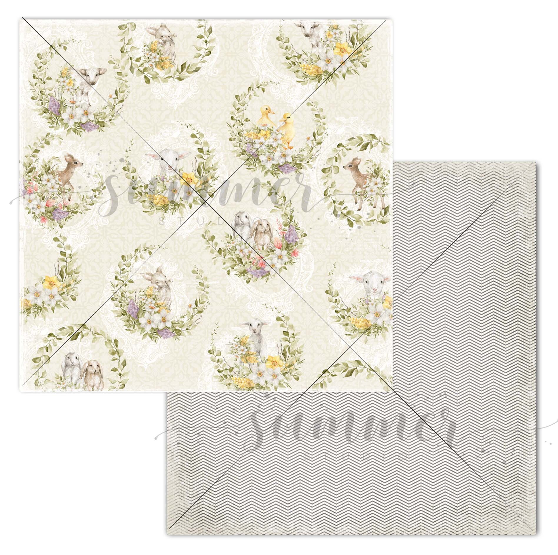 Бумага Summer studio "Spring festival" Cute animals (SMST268)