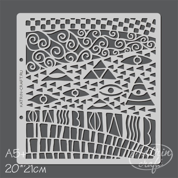 Трафарет Katrin craft 20 х 21 см "Климт №3" Фоновый