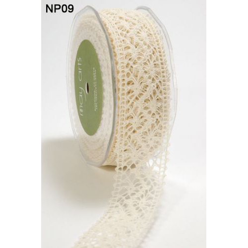 Кружево вязаное May Arts широкое. Цвет слоновая кость.