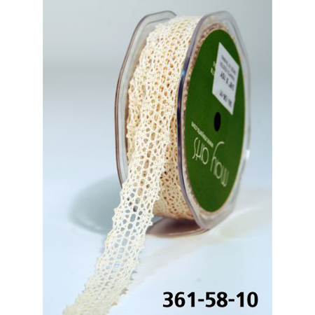 Кружево вязаное May Arts 16 мм. Цвет слоновая кость.