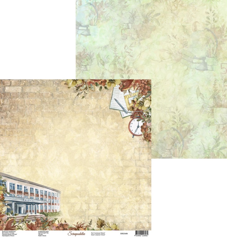 Бумага Scrapodelie "Школа" Лист4 (SCR46)
