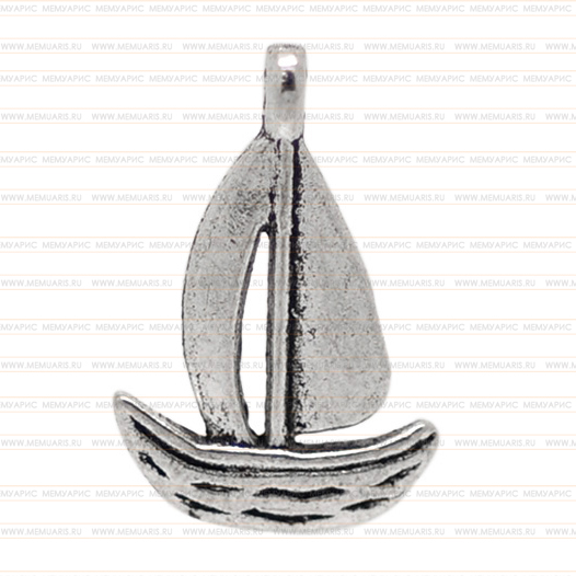 Подвеска металлическая "Лодочка". Цвет серебряный. (101)