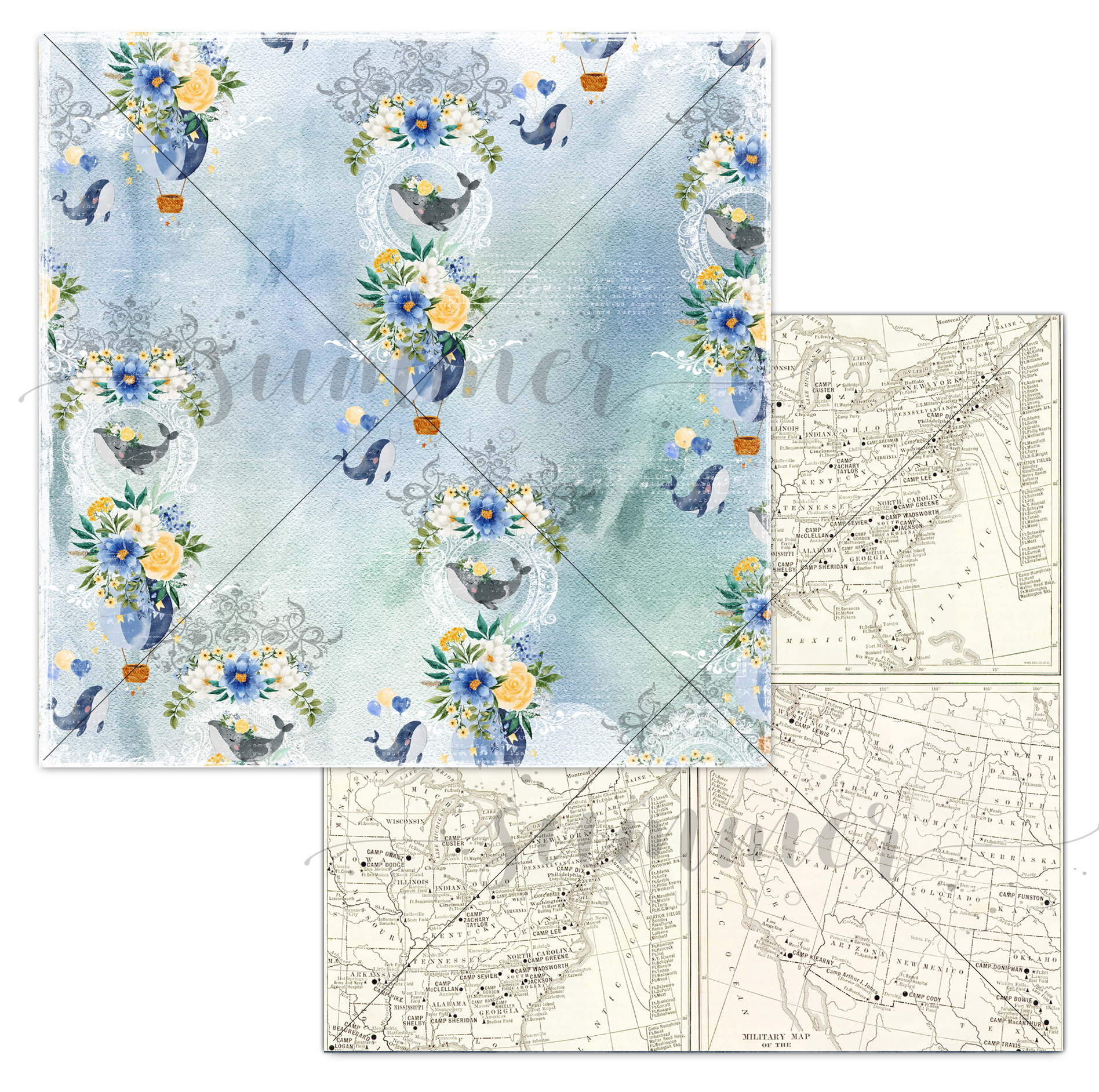 Бумага Summer studio "Морское путешествие" Глубоководье (SMST297)