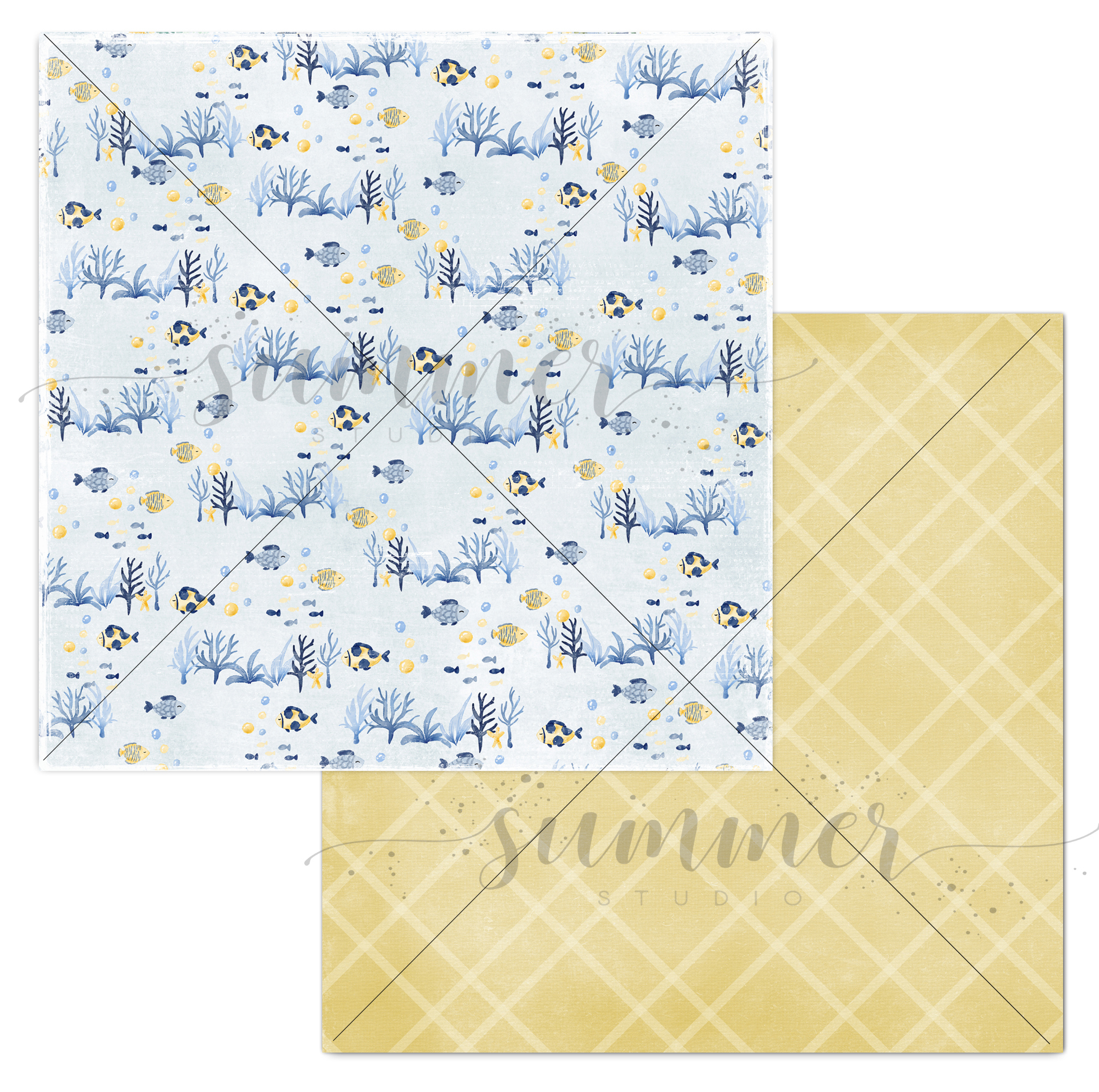 Бумага Summer studio "Морское путешествие" Жители глубин (SMST298)