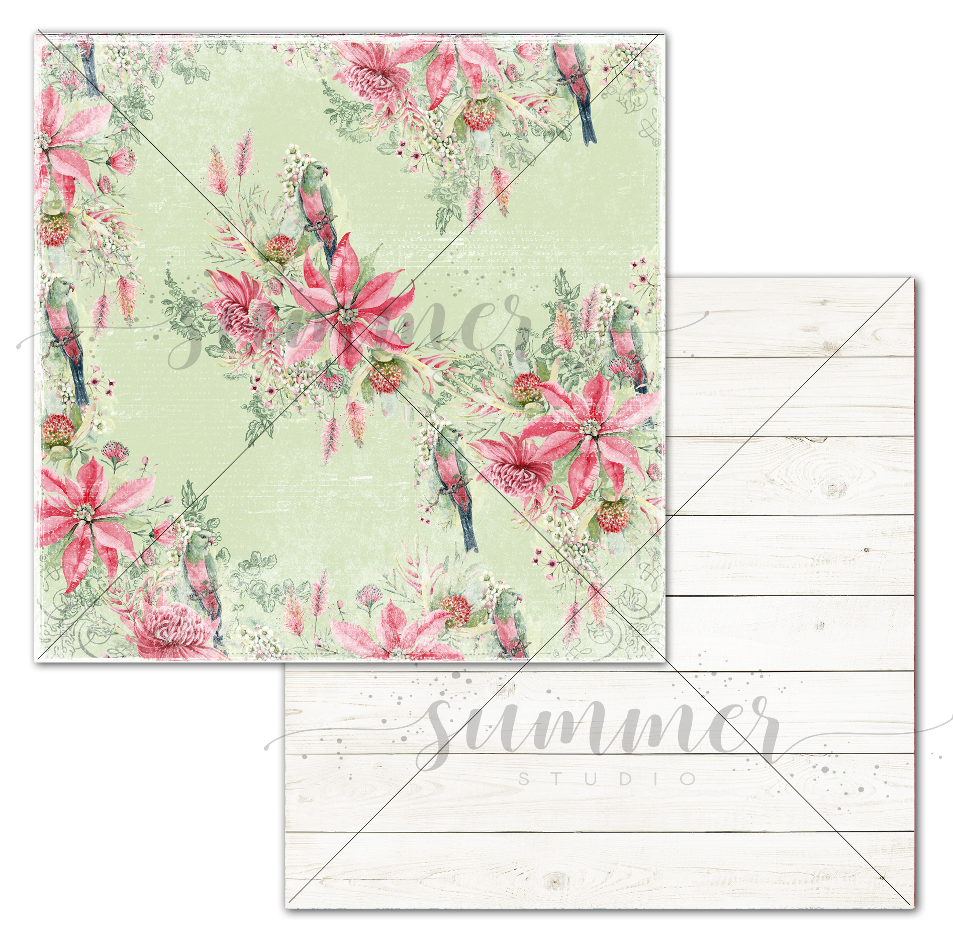 Бумага Summer studio "Райский остров" Райские птицы (SMST301)