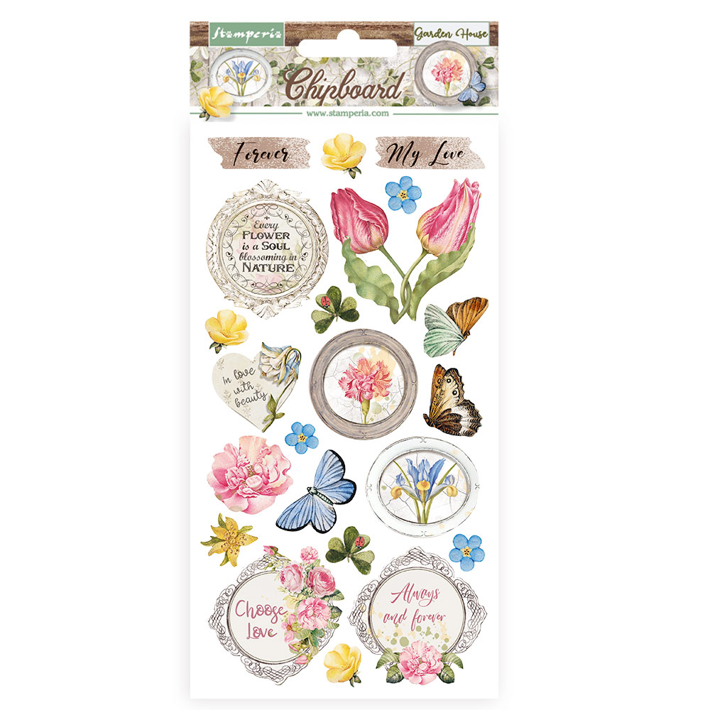 Вырубка листовая из чипборда Stamperia «Garden House»