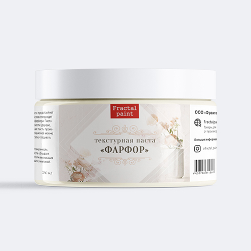 Текстурная паста акриловая Fractal Paint «Фарфор» 50ml