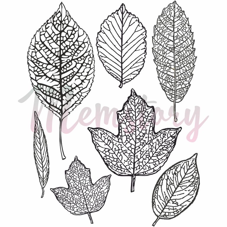 Штамп Memstory "Большой набор листьев"