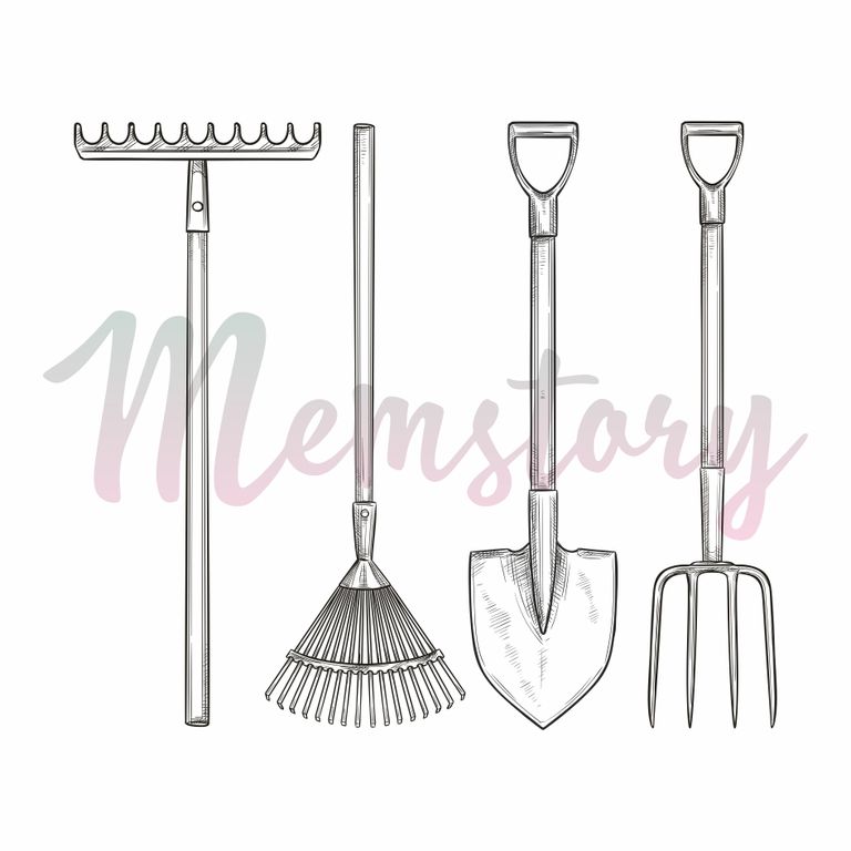 Штамп Memstory "Садовый инвентарь" серия "Любимый сад"