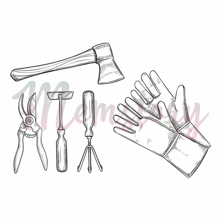 Штамп Memstory "Садовый инвентарь 2" серия "Любимый сад"