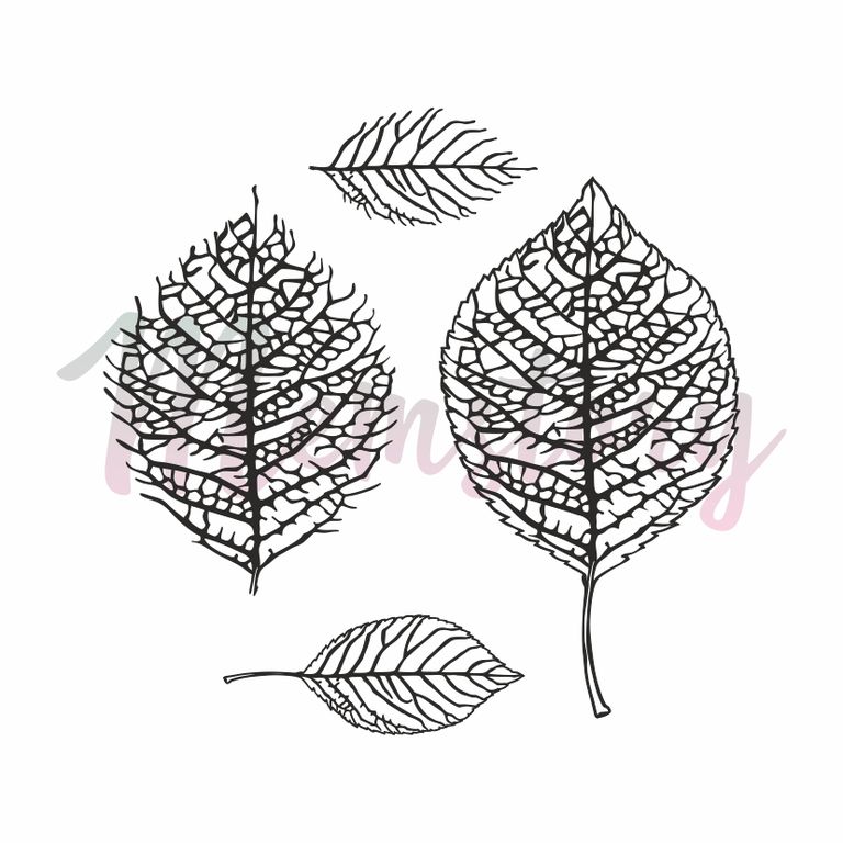 Штамп Memstory "Скелетированные листочки"