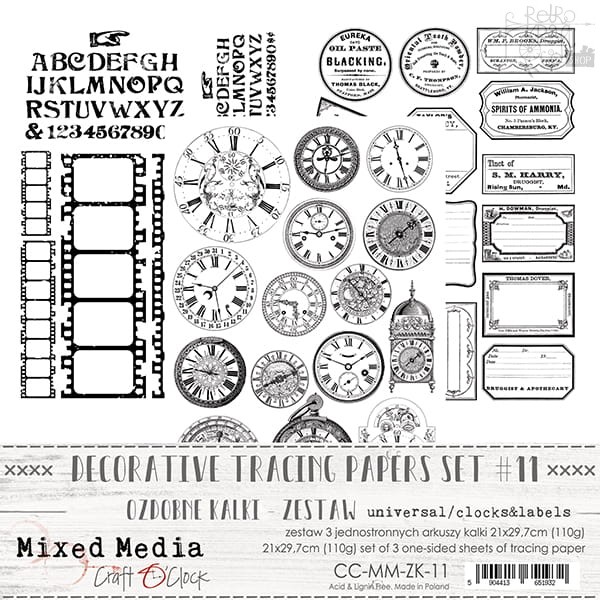 Набор кальки А4 Craft O’Clock "Clocks&Lables"