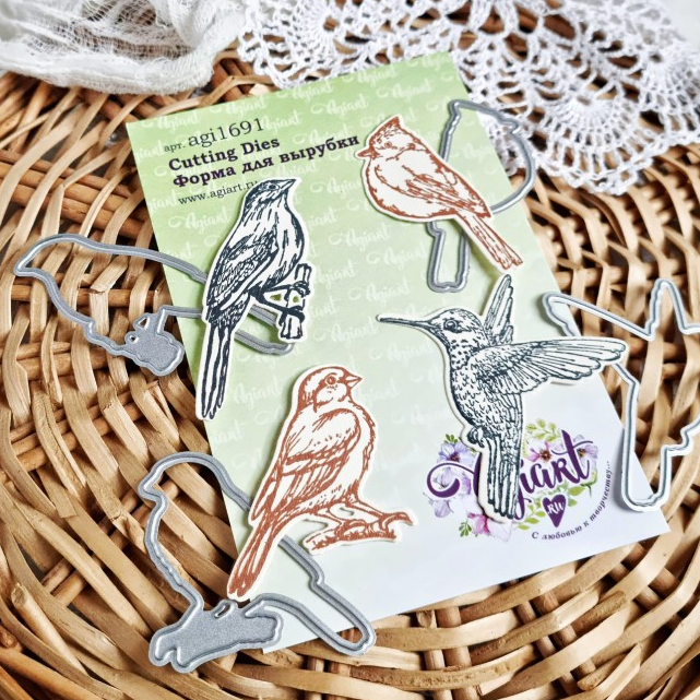 Ножи для вырубки Agiart контурные "Птицы"
