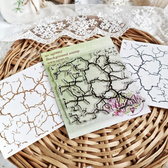 Штамп фоновый Agiart "Кракелюр"