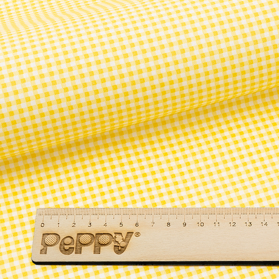 Ткань лоскутная 50 х 55 см "Бабушкин сундучок" Жёлтая клетка