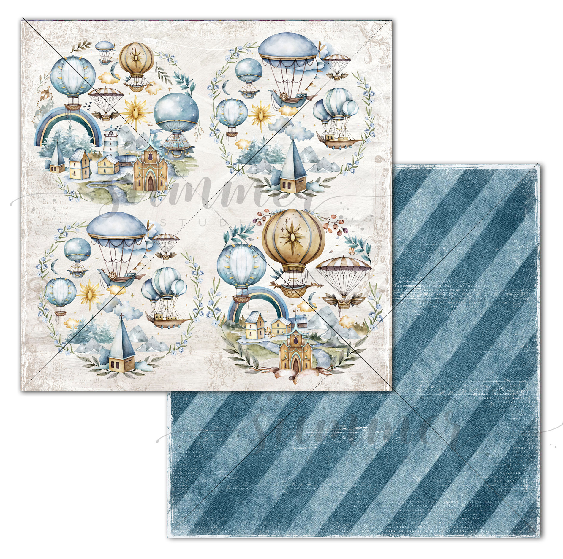 Бумага Summer studio "Облачный атлас" Заоблачные дали (SMST313)