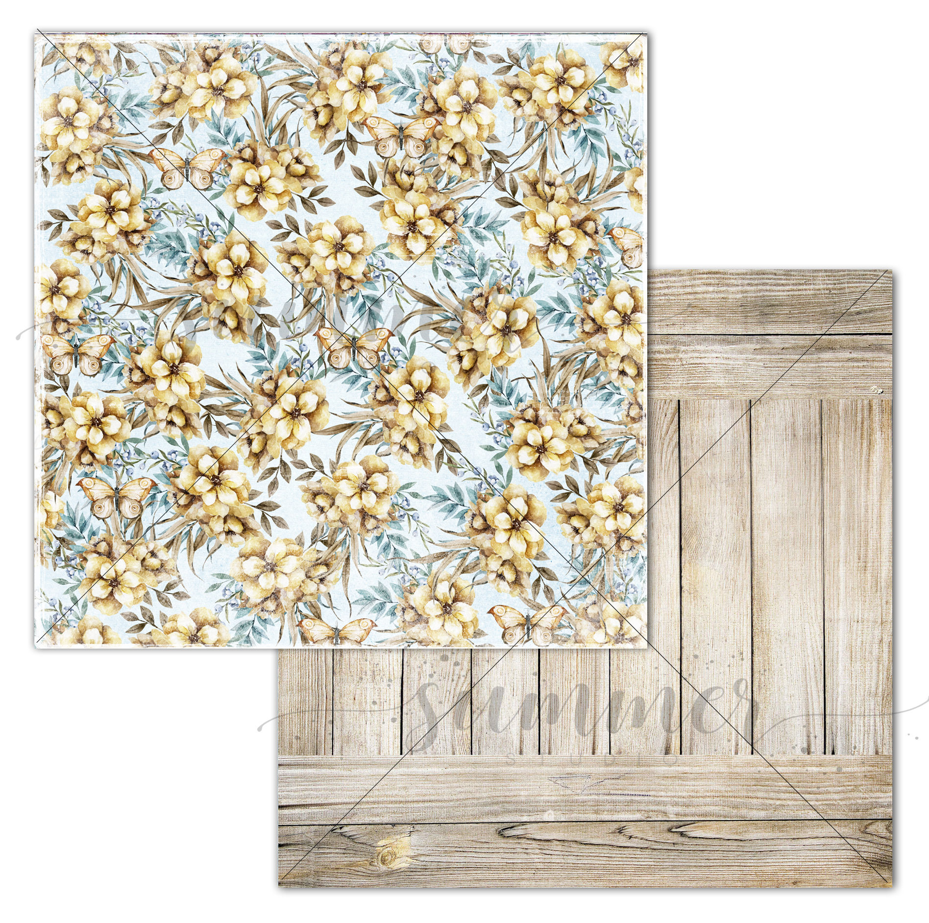 Бумага Summer studio "Облачный атлас" Воздушные цветы (SMST314)