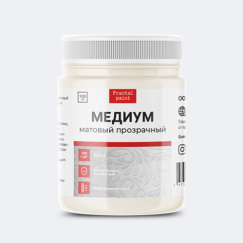 Медиум акриловый прозрачный матовый FractalPaint 50ml
