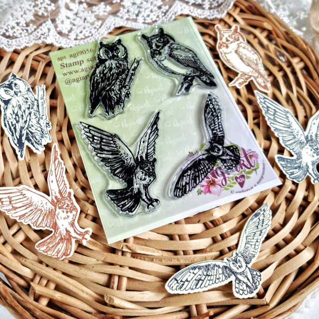 Набор штампов Agiart "Ночные птицы"