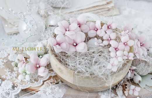 Набор тканевых цветов ME Flowers "Гортензии" розовые