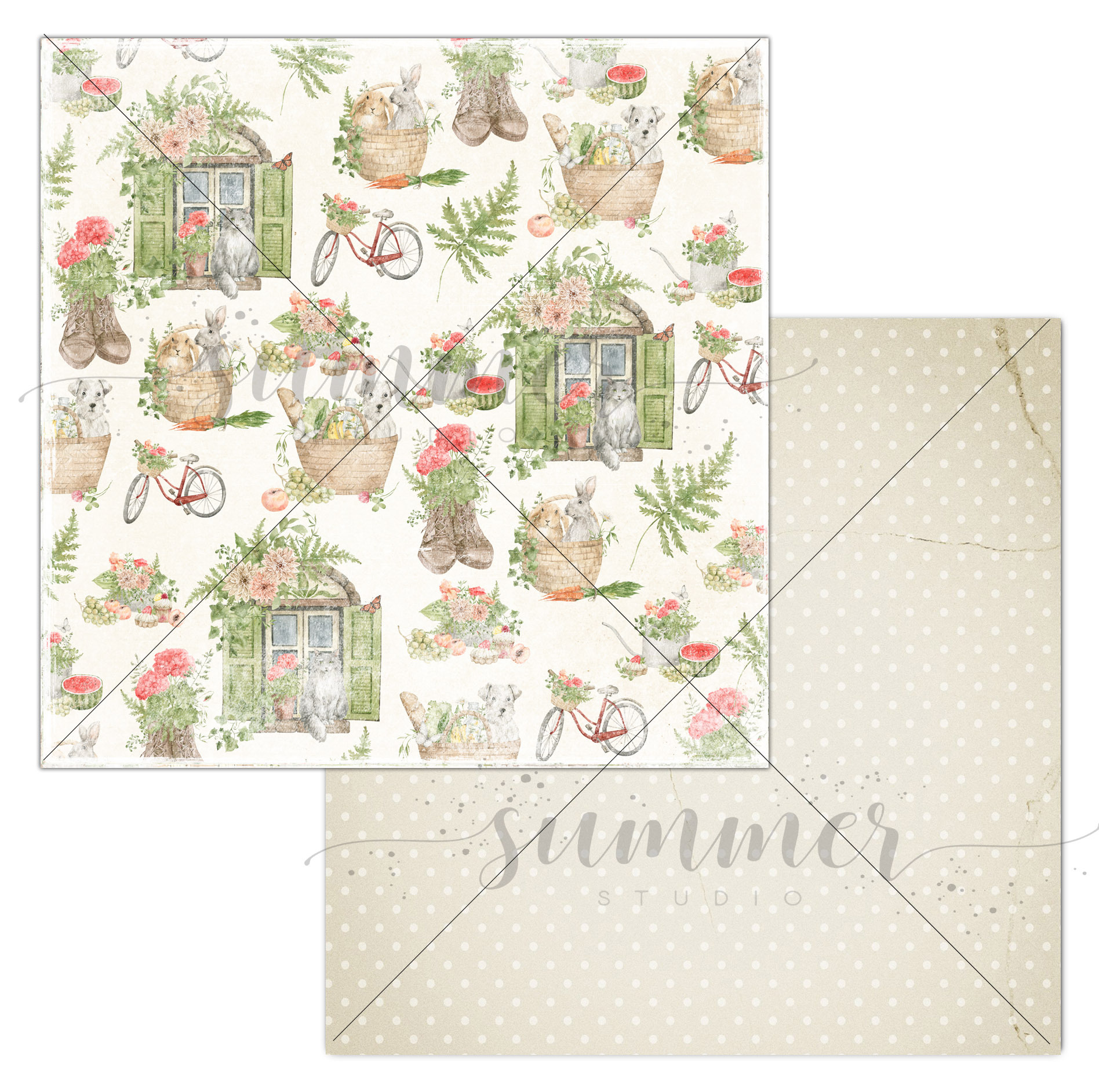 Бумага Summer studio "Деревенские мотивы" Летний день (SMST323)