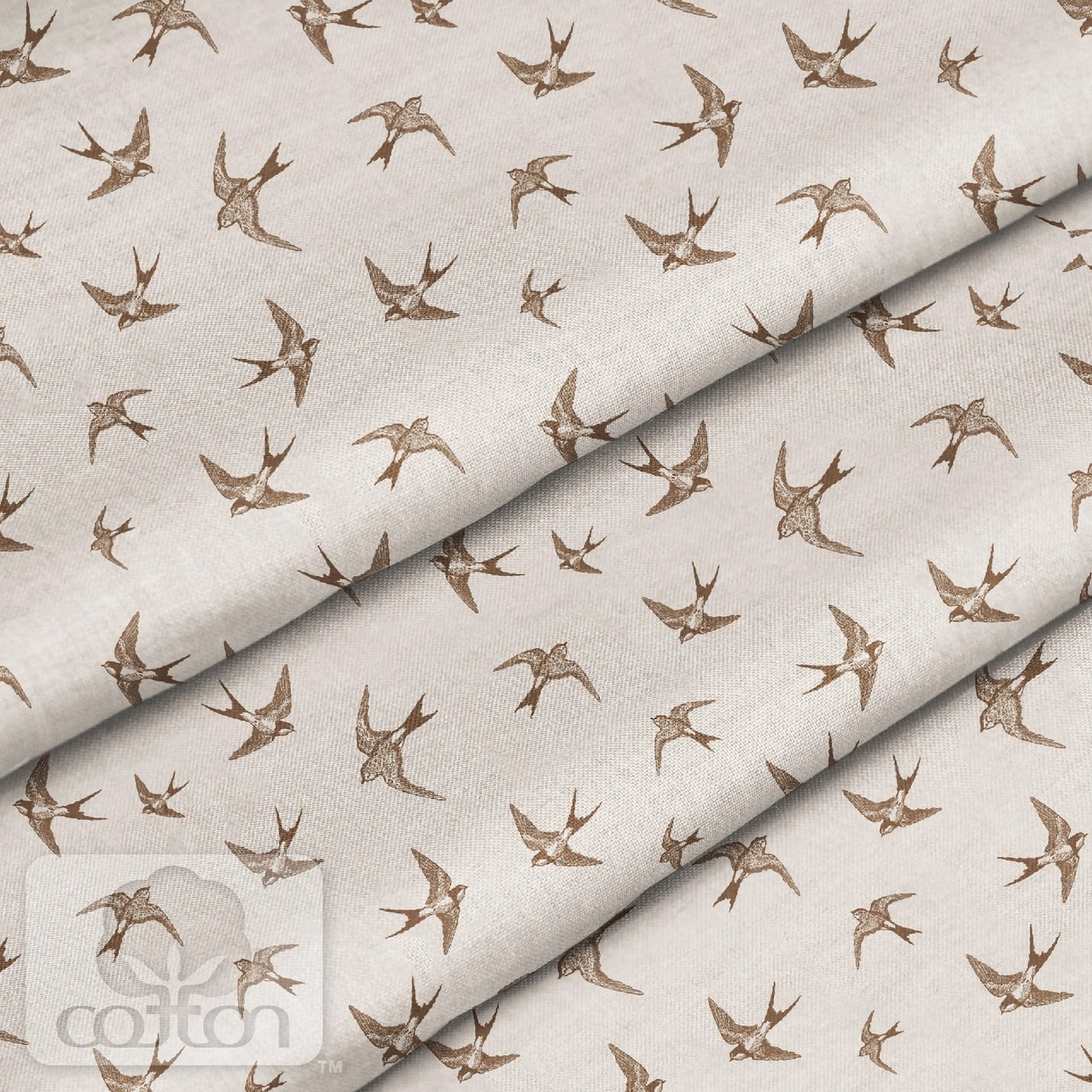 Отрез ткани 100 % хлопок-премиум 80 х 32 см Ласточки