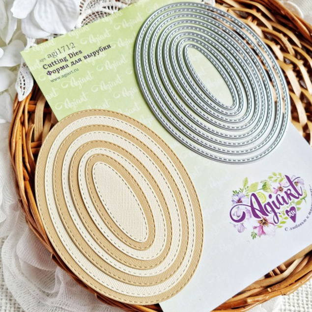 Нож для вырубки Agiart "Овалы с прострочкой"
