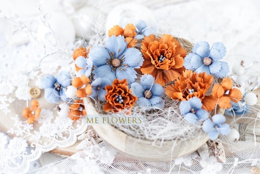 Набор тканевых цветов ME Flowers "Багровый пик"