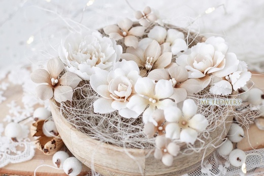 Набор тканевых цветов ME Flowers "Капучино"