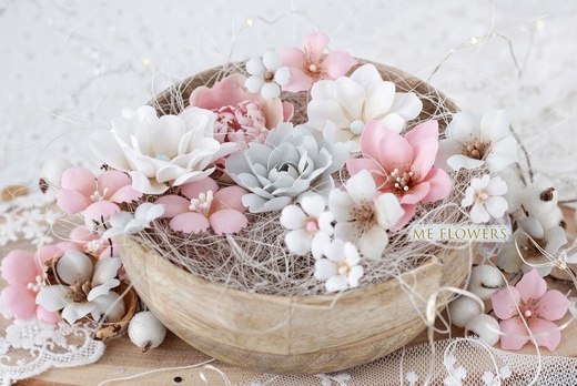 Набор тканевых цветов ME Flowers "Ягодный смузи"