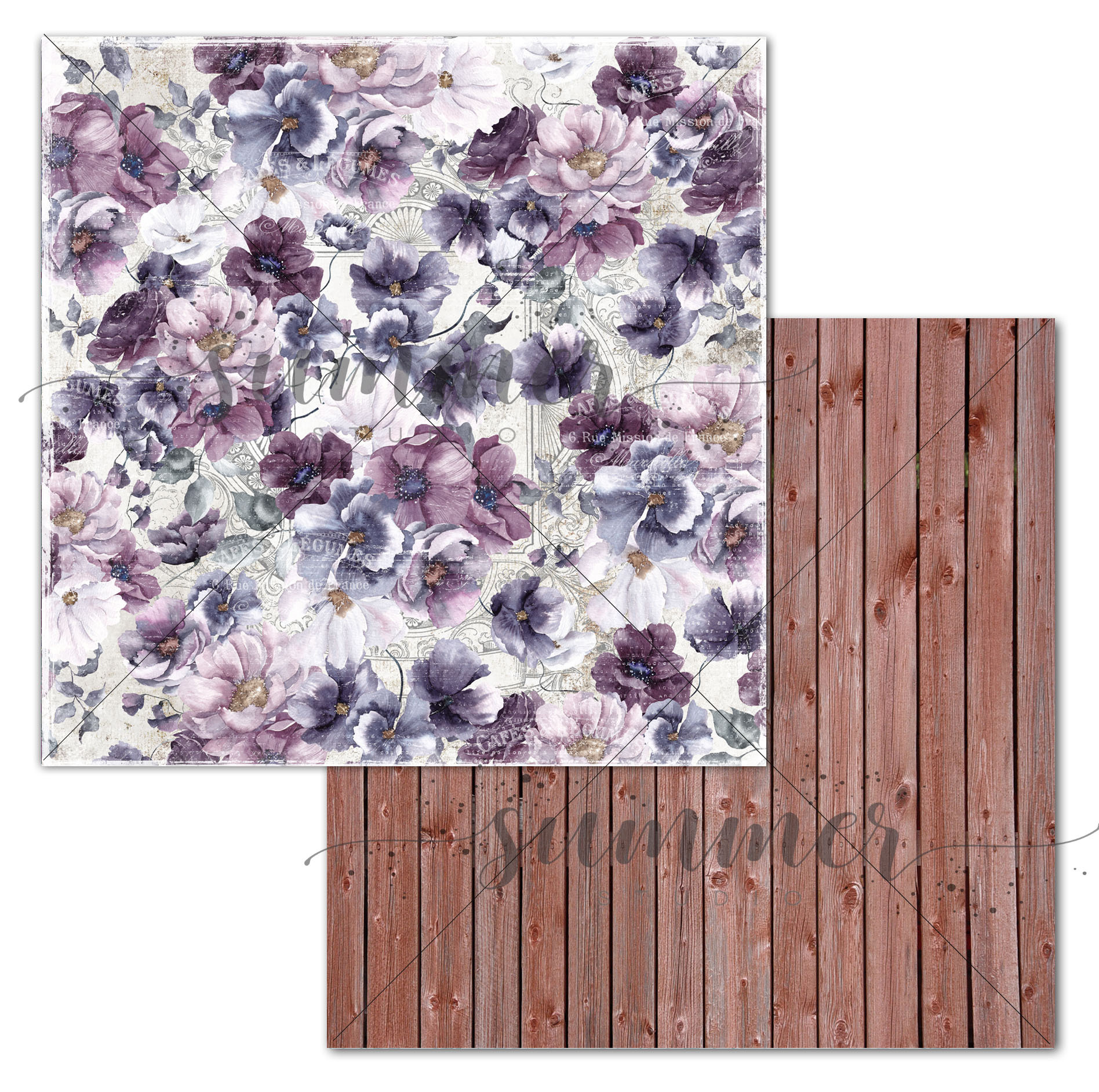 Бумага Summer studio "Аметист" Магия леса (SMST325)