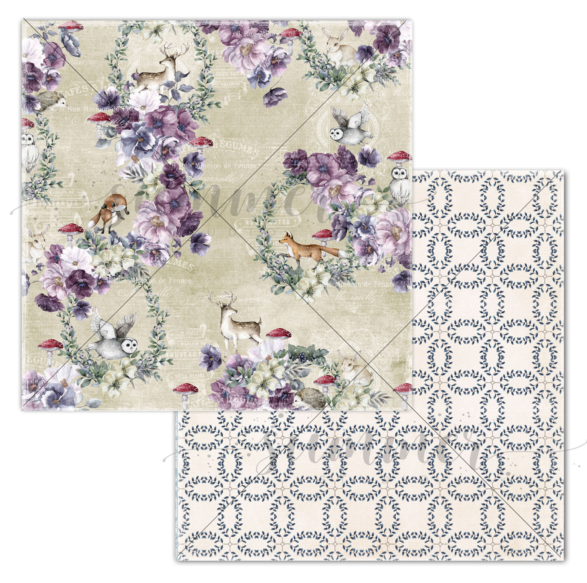 Бумага Summer studio "Аметист" Тайны осеннего леса (SMST326)