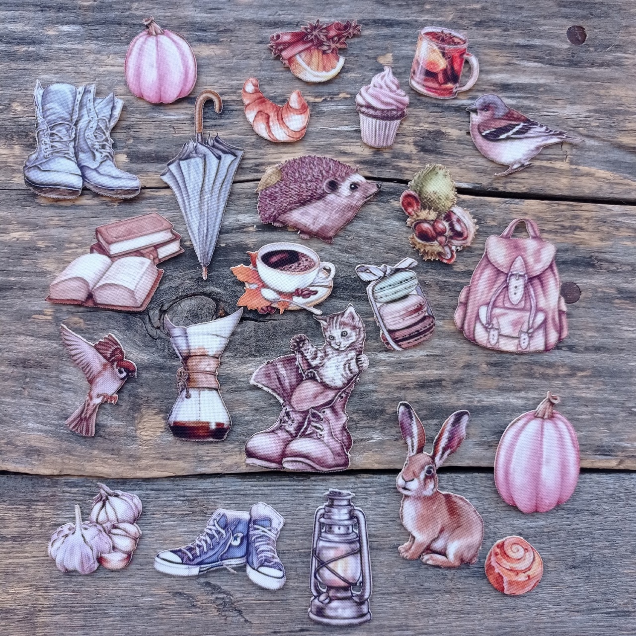 Набор тканевых высечек Rozeflowers "Бегом по лужам"