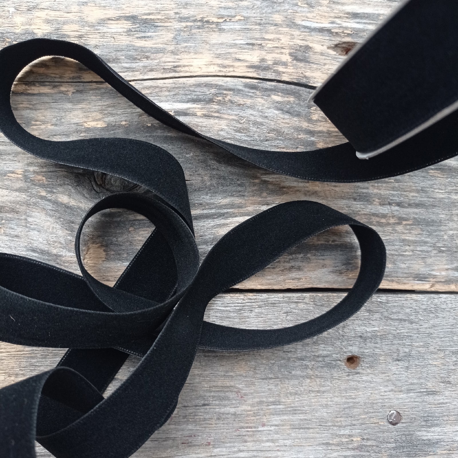 Лента замша 25 мм Чёрная ночь