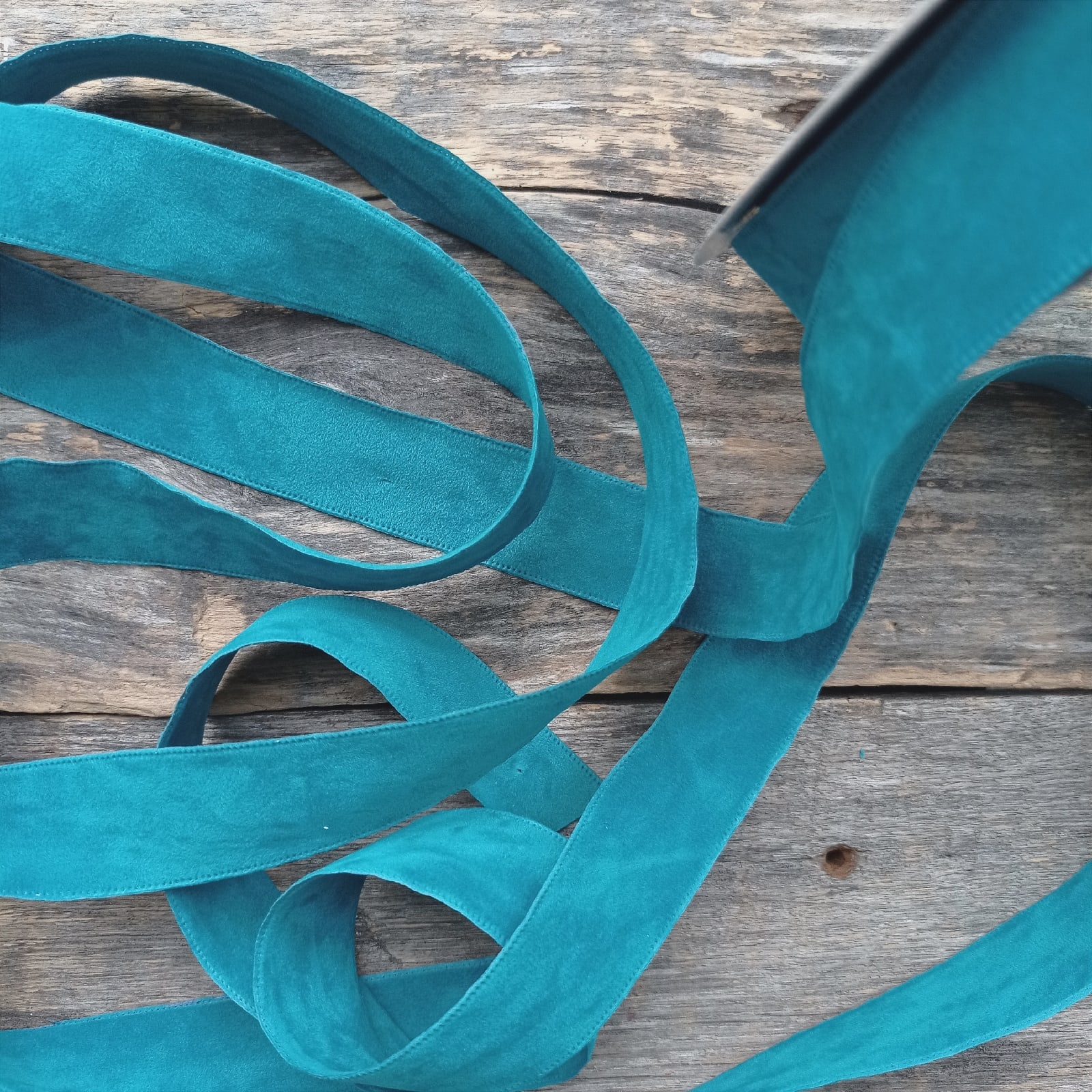 Лента замша 25 мм Императорский бирюзовый