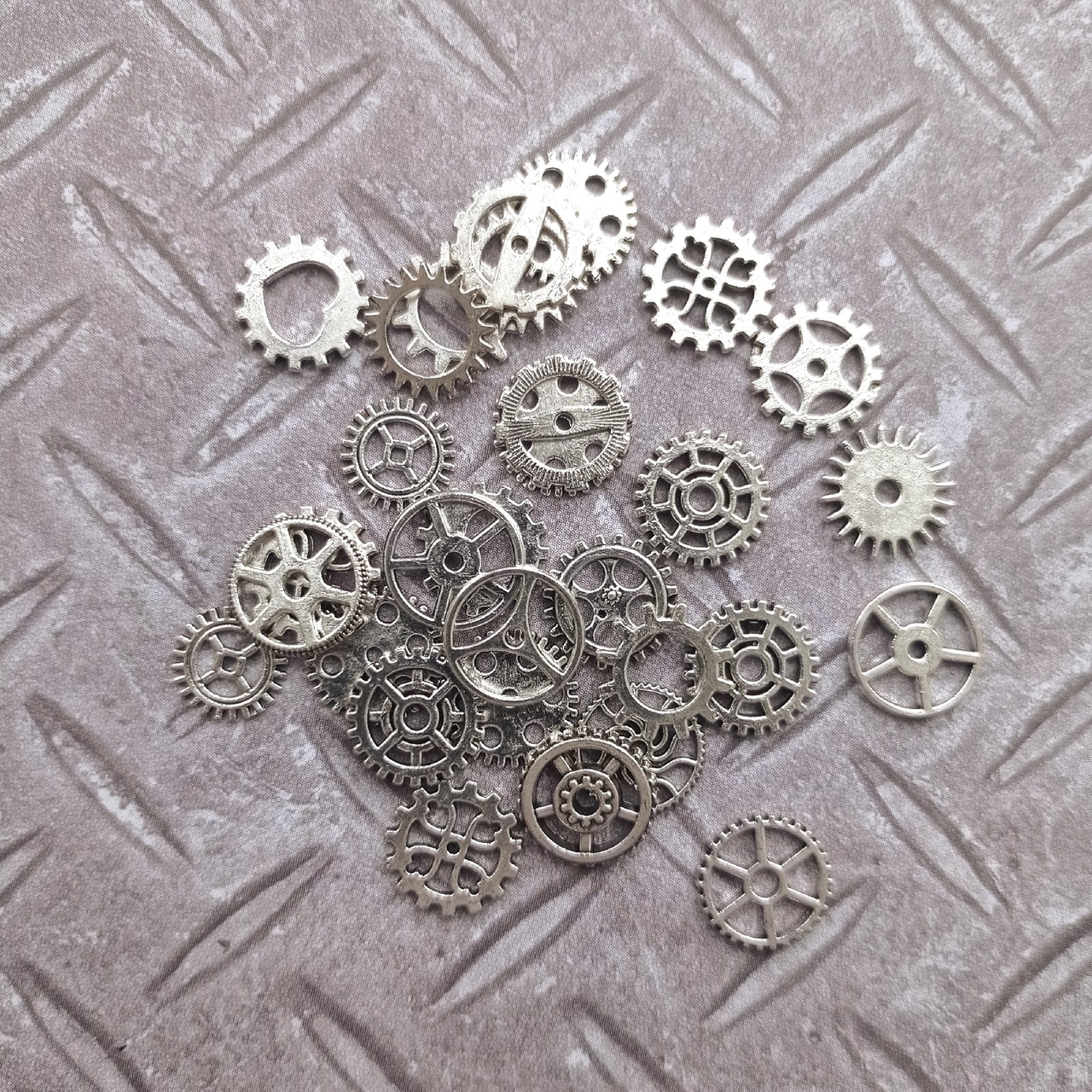 Набор шестерёнок 1-1,3см Винтажное серебро