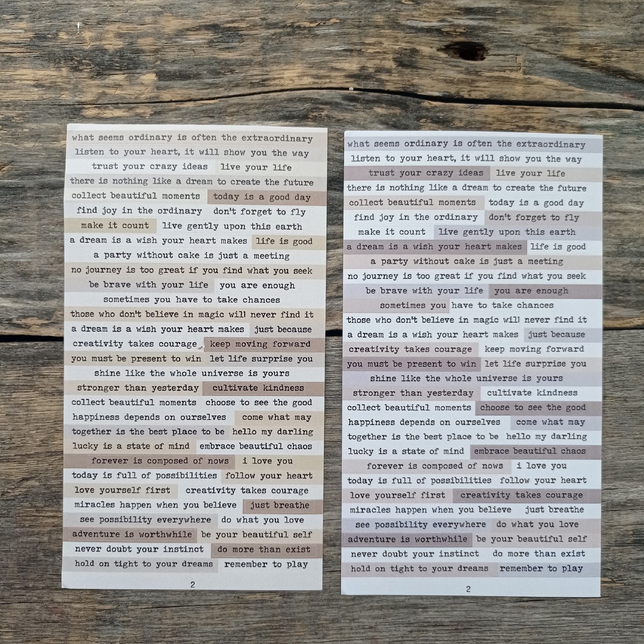 Наклейки с текстом бумажные "Серо-бежевые" тип 2