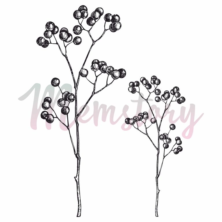 Штамп Memstory "Веточки с ягодами"