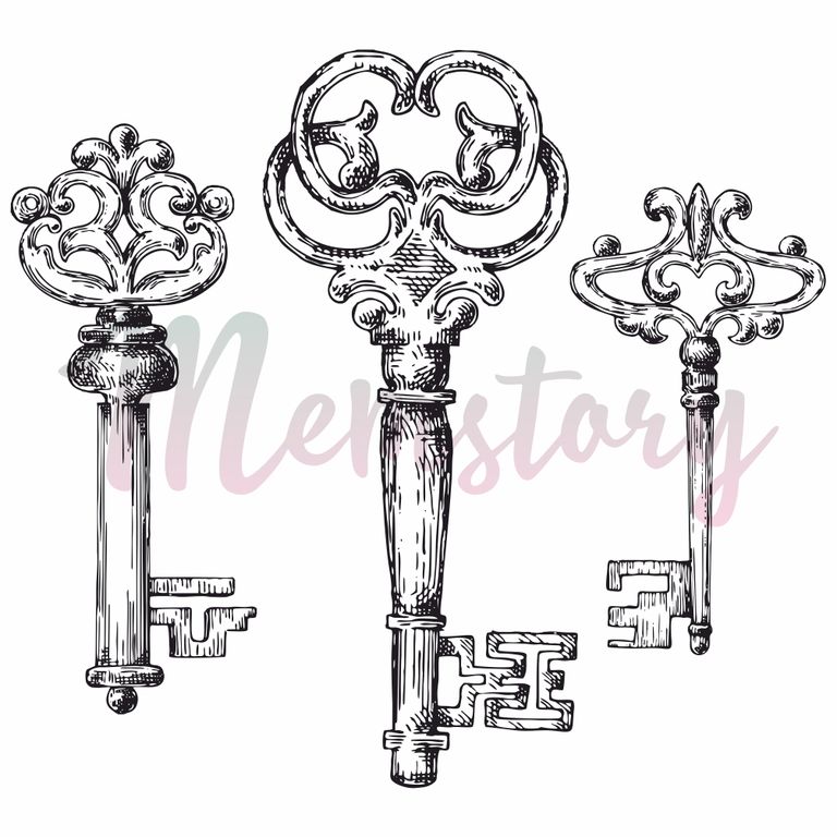 Штамп Memstory "Набор винтажных ключей"