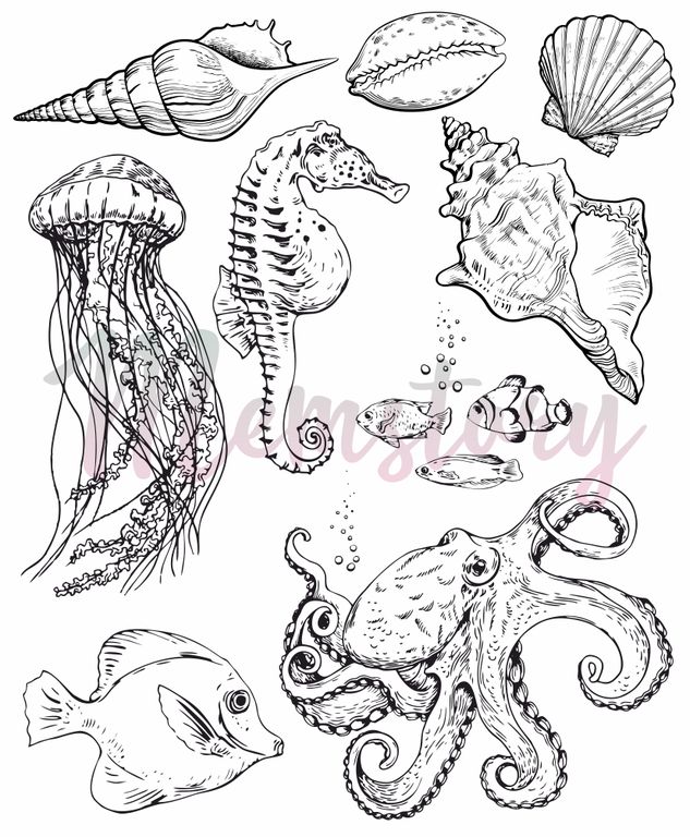 Штамп Memstory "Морские обитатели"