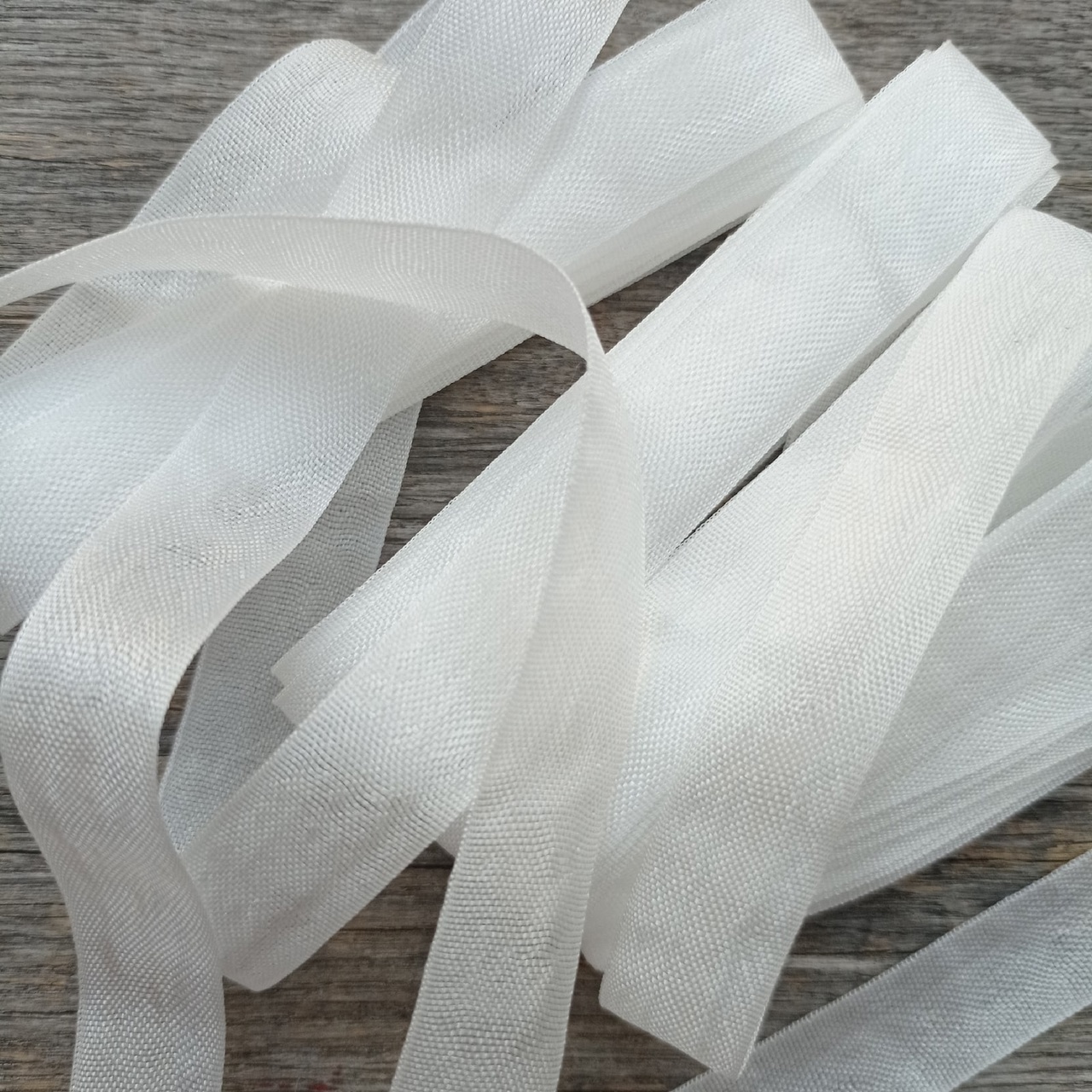 Шебби лента ГЛАДКАЯ Белая