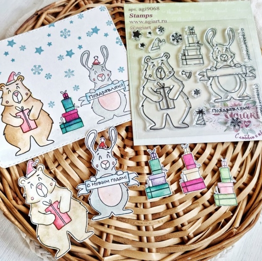 Набор штампов Agiart "Лесные друзья"