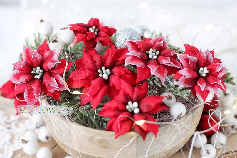 Набор тканевых пуансетий ME Flowers "ПреКрасная пуансетия"