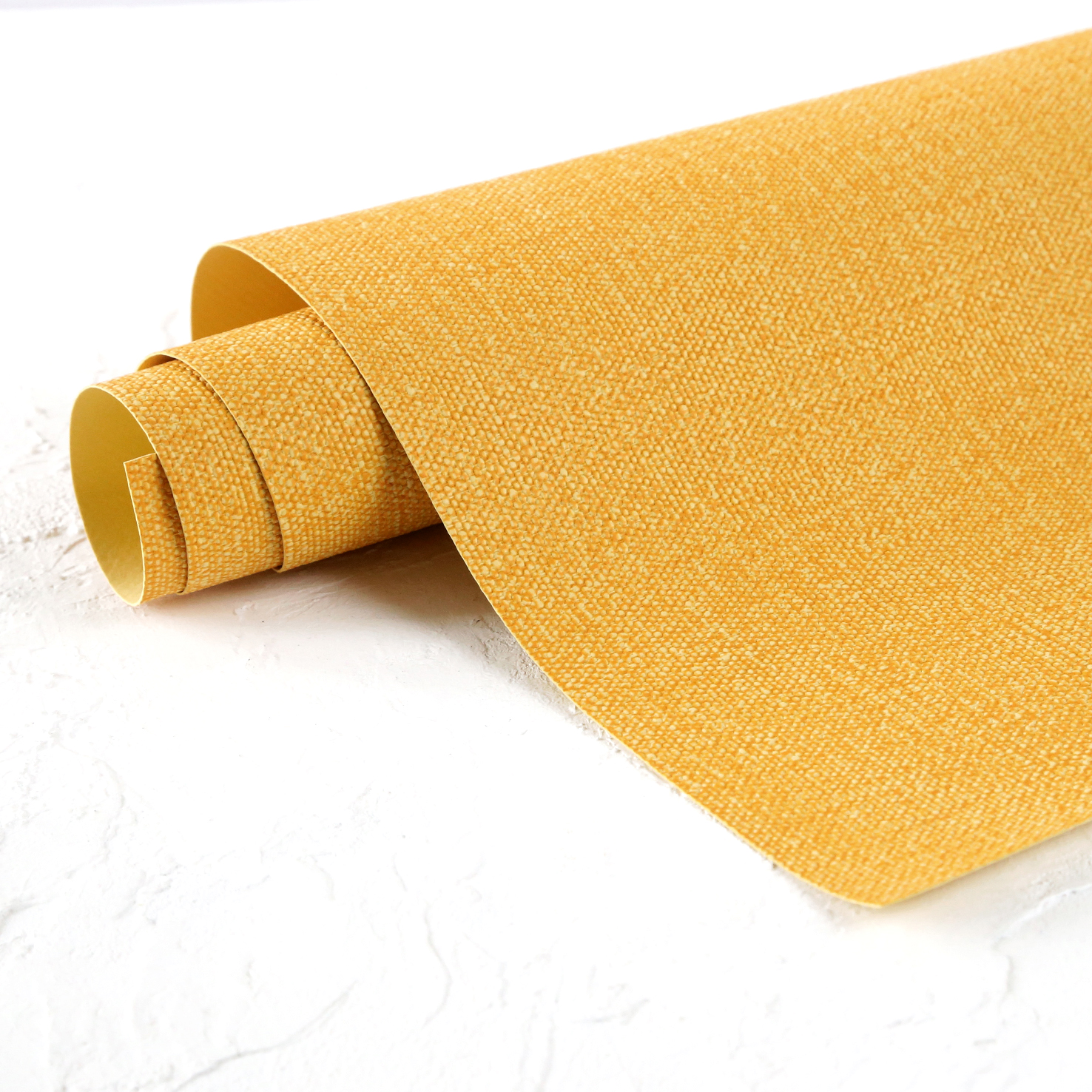 Кожзам переплётный "Конопля" 33 х 70 см Жёлтый