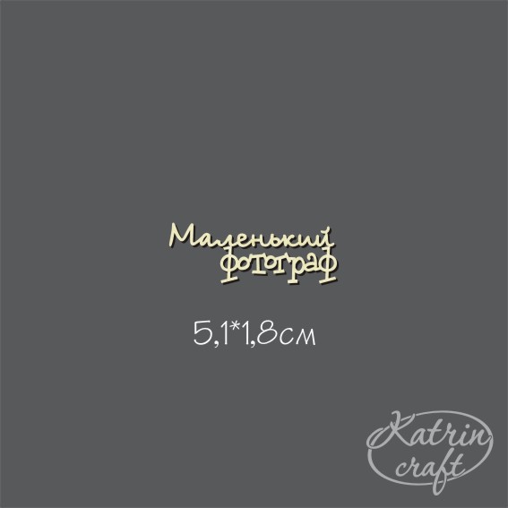 Чипборд Надпись "Маленький ФОТОГРАФ"
