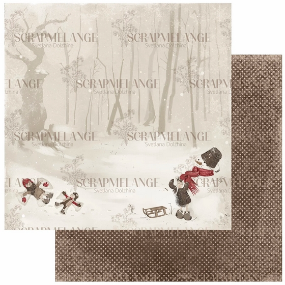 Бумага Scrapmelange "Колючий праздник" Зимние забавы (SME3)