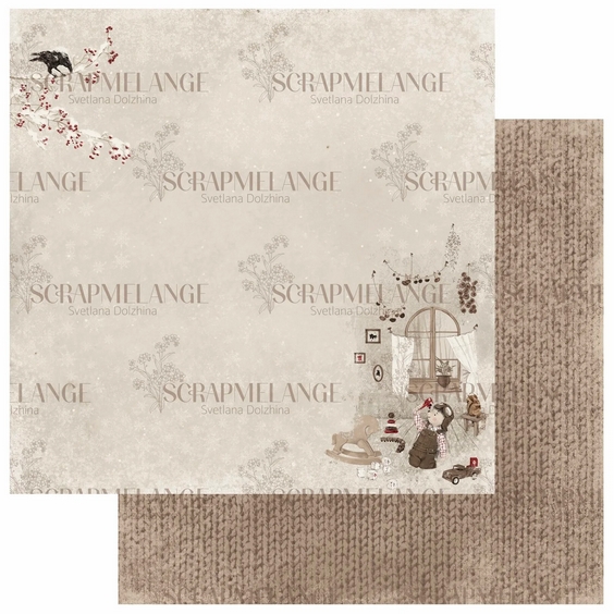 Бумага Scrapmelange "Колючий праздник" Когда за окном зима... (SME4)